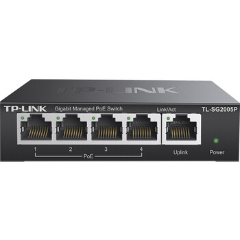 普联（TP-LINK） 5口千兆PoE交换机 4口PoEWeb网管交换机 监控网络网线分线器 TL-SG2005P