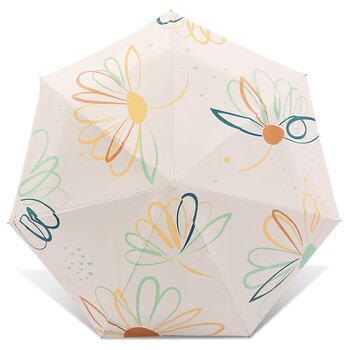 天堂伞伞 54cm*7骨五折迷你款便携晴雨两用伞 53075E 一帘花梦 颜色随机