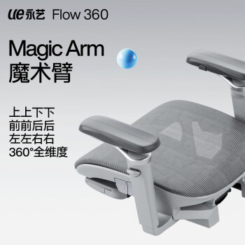 永艺撑腰椅Flow360人体工学电脑椅子人工力学座椅可躺久坐办公电竞椅