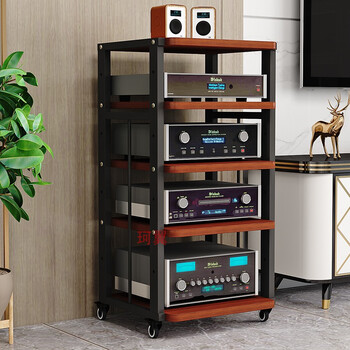 音响柜架层距可调节功放架子移动影音器材架音响设备机柜视听脚架带轮