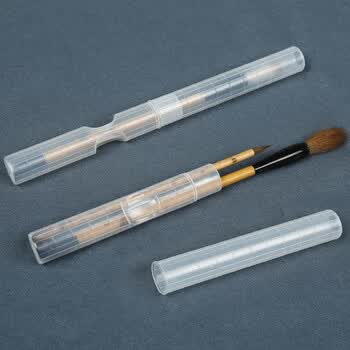 漢墨创意毛笔便携笔筒 多功能出门携带保护毛笔用收纳盒2支装 文房四宝轻便出门笔筒办公