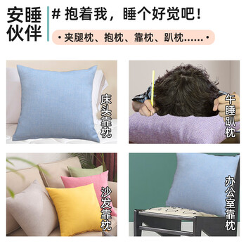洁丽雅抱枕 纯色抱枕 办公室腰靠枕床头汽车靠背可拆洗45*45cm晴空蓝