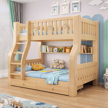 涵盼 实木上下床双层床两层高低床双人床小户型上下铺木床床 爬梯