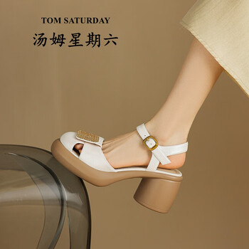 tom saturday 汤姆星期六小个子厚底粗跟罗马包头凉鞋女2024年夏季