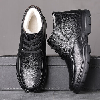 号48加绒47加厚46羊毛45保暖中老年爸爸棉皮鞋捡漏黑色头层牛皮捡漏42