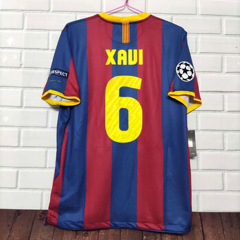 toph10-11赛季巴萨主场足球服巴萨10号梅西6号哈维 主场 6号哈维 欧冠