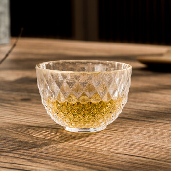 创颐耐热玻璃小茶杯品茗杯主人单杯玻璃茶杯茶盏茶碗功夫茶具星钻杯65