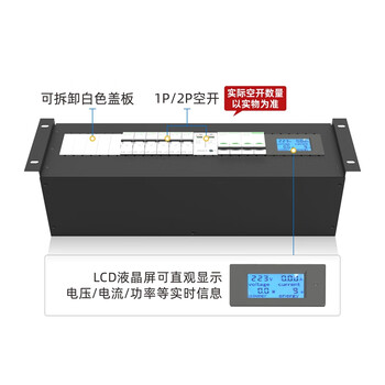 雷迪司（LADIS）机柜配电 空开断路器模块带显示屏网络服务器机架式专用3U