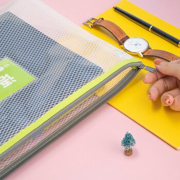 天章 （TANGO）A4大容量EVA防水单层学生科目分类袋试卷收纳袋 手提拉链学生用品 语数英综作5个装