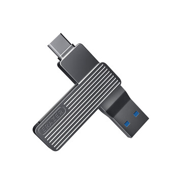 联想异能者128GB Type-C USB3.2 U盘 F500 枪色 150MB/s 手机电脑 双接口 U盘办公商务优盘