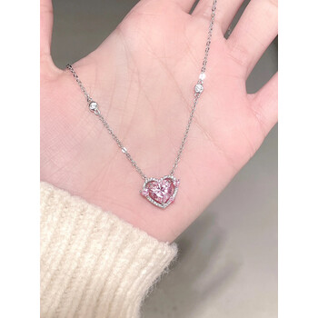 致末施华洛世奇工艺爱心守护之心项链女轻奢小众感锁骨链女友闺蜜守护