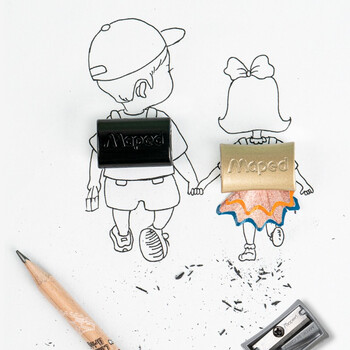 马培德（Maped）单孔合金转笔刀 迷你小号便携铅笔刀 手动铅笔削笔器削笔刀 学生刨笔刀卷笔器 041719CH随机颜色