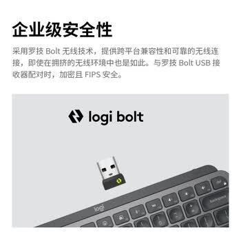 罗技（Logitech）大师系列 MX Keys Mini无线蓝牙键盘 高端办公智能背光 带接收器 商用版 石墨黑
