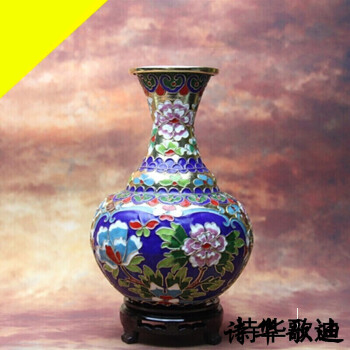 景泰蓝铜花瓶- 京东
