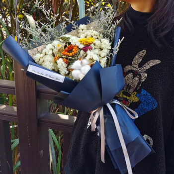 美恋 仿真花假花 成品手捧干花花束满天星 向日葵真花花女生生日礼物