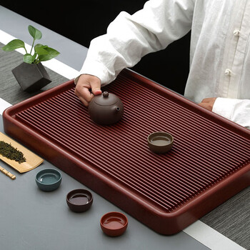速百傲电木茶盘德国32支家用现代简约功夫茶具电胶木大小型茶台茶海