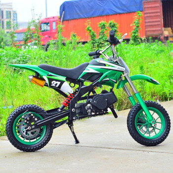 儿童电动摩托车赛车山地扒鸡小孩机车49cc50迷你加汽燃油小型绿色