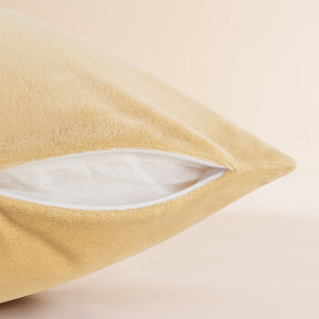 京东京造棉花糖抱枕 超柔棉棉绒沙发床头客厅办公室腰靠枕垫 黄色45x45cm