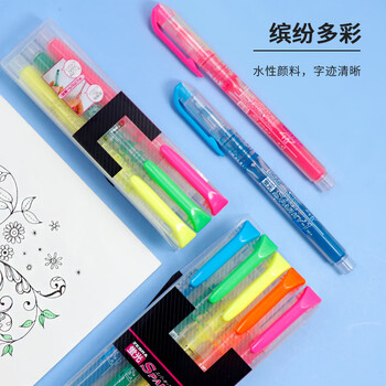 斑马牌 (ZEBRA)透芯直液荧光笔 SPARKY系列单色划线记号笔 彩色手账笔学生标重点记笔 WKP1 3色套装