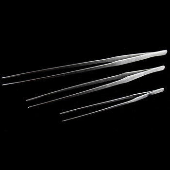 海斯迪克 HKCL-106 加长加厚镊子 水族馆工具平沙器不锈钢水草镊剪刀水草夹镜面镊子直/弯镊子 27cm弯头镊