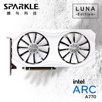 撼与SPARKLE撼与科技 大鹏系列游戏显卡 Intel Arc A770 白色双槽双风扇 16GD6