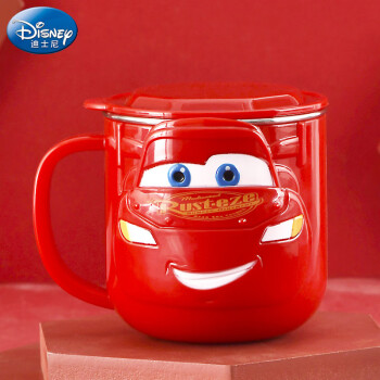 迪士尼（DISNEY）儿童水杯带刻度不锈钢宝宝牛奶杯家用带手柄冲泡奶粉喝水学饮杯 汽车3D水杯