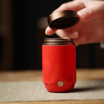 茶艺贵族随行四色小茶叶罐礼盒装家用旅行迷你密封罐合金罐口便携中式茶礼