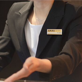 优和（UHOO） 6691 别针胸牌 银色底盖 6个/盒 内芯可替换 工作牌 员工牌 工号牌
