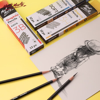 蒙玛特(Mont Marte)4b素描铅笔12支盒装 美术绘画笔速写笔学生初学素描笔 练习写生画画专用画笔PNX0003美术写生 蒙玛特(Mont Marte)4b素描铅笔12支盒装 美术绘画笔速写笔学生初学素描笔 练习写生画画专用画笔PNX0003美术写生