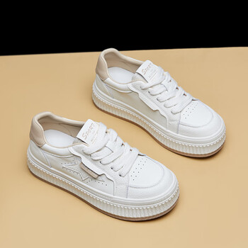 乔治其乐qiaozhiqile小白鞋女真皮厚底2023秋季新款女鞋子爆款夏百搭