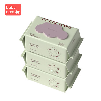 babycare婴儿手口湿巾新生儿湿纸巾宝宝带盖成人可用6480紫盖湿巾80抽-3包 babycare婴儿手口湿巾新生儿湿纸巾宝宝带盖成人可用6480紫盖湿巾80抽-3包