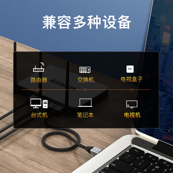 秋叶原 超六类网线 CAT6A类双屏蔽纯铜8芯双绞线 工程级万兆网络连接线 电脑宽带家用跳线 10米 QS567A