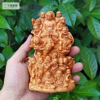 ☆中国木彫細密彫刻十八羅漢像大型飾り物☆-