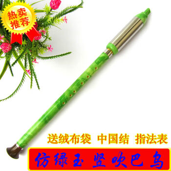 巴乌乐器中小学生初学音准耐用 仿绿玉款 f调巴乌 教材书  品(无盒)