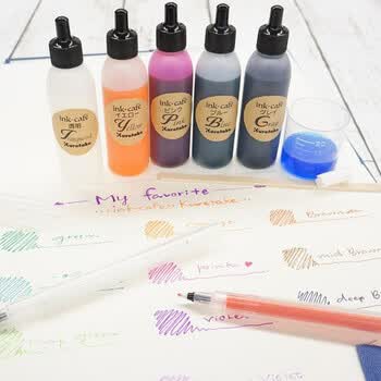 吴竹（KURETAKE）日本进口文房具2021特等奖ink-cafe我的墨水DIY水性染料墨水黄色ECF160-502