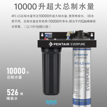 爱惠浦（Everpure）高端厨下 抑垢除铅直饮矿物质水 4.1L/min 大流量0废水净水器 10000L额定净水量Combo-4FC-LS-plus
