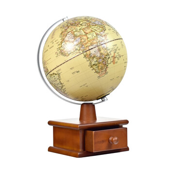 FUNGLOBE朋宸地球仪20cm复古款小号学生用珠宝收纳盒3D立体浮雕智能AR益智启蒙家居摆件卧室书房台灯中英文
