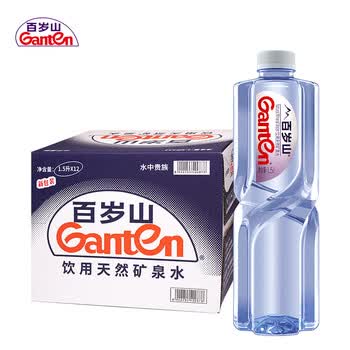 景田 百岁山 饮用天然矿泉水1.5L*12瓶 整箱装 大瓶家庭健康饮用水