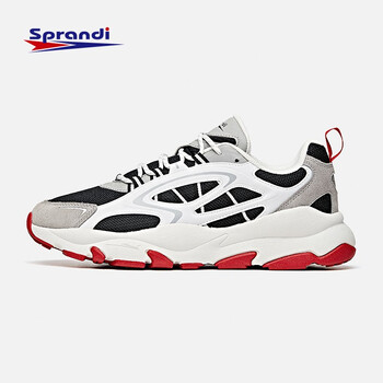 sprandi斯潘迪休闲鞋男鞋2021秋冬新品无限拼接运动鞋复古老爹鞋黑白