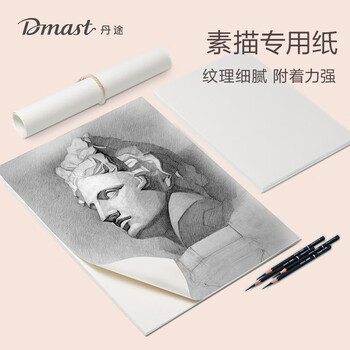 得力（deli）4K160g素描纸PE袋装(20张/袋)手绘临摹专业联考艺考铅画纸RS3-4K