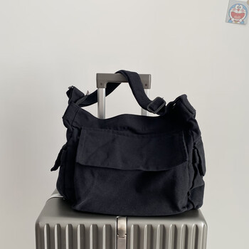 hdirxg日系帆布包单肩包大容量初中生高中生上课包包女大学生通勤斜