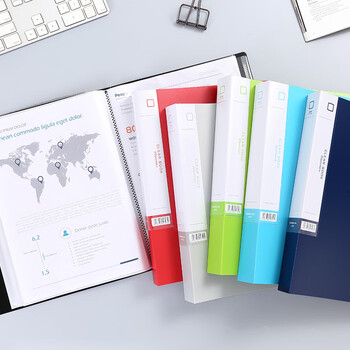 齐心(Comix)A4/60页资料册 文件活页收纳册 插袋档案文件夹 办公用品 明兰A3306