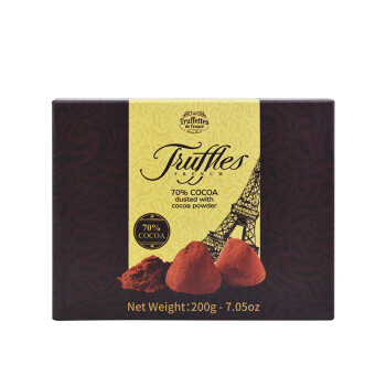 乔慕（Truffles）法国进口松露形黑巧克力200g多口味可可脂巧克力节日礼物送女友 原味 礼盒装 200g 纯可可脂