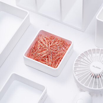 得力（deli）(deli)玫瑰金回形针 3#金属曲别针 29mm 办公用品 资料收纳整理 100枚/盒 78510 