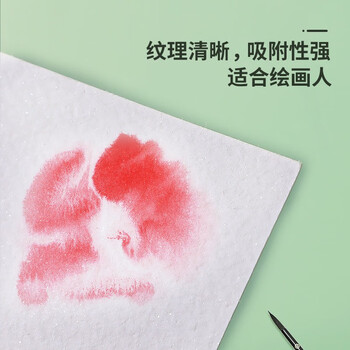 鲁本斯（PaulRubens）四叶草水彩纸加厚32K细纹300g全棉浆素描纸磷光图画本学生美术画纸20张/包0111097