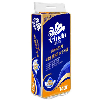 维达（Vinda）卫生纸卷纸140克*40卷共4提V4069四层加厚有芯家用卷纸厕纸