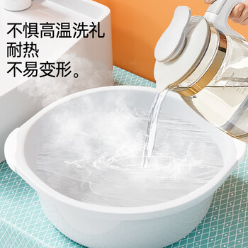 本迪大号加深洗脸盆39cm两只装盆学生宿舍洗衣洗菜盆加厚塑料双耳脸盆