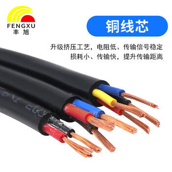 丰旭 国标RVV两芯1.0平方铜芯护套线   FX-RVV2*1.0 黑色 100米
