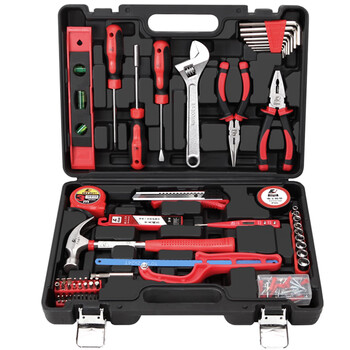 卡夫威尔 五金工具箱套装 工业工具锤子扳手螺丝刀钳子锯子木工电工组套61件套 H3240A