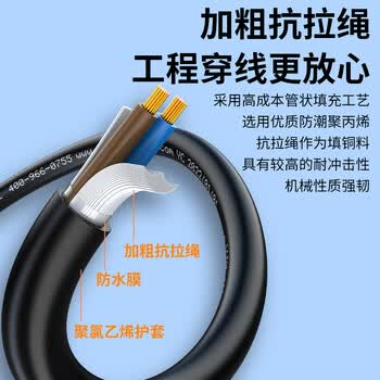 胜为RVV2*2.5平方护套线 国标2芯电源线 监控电源纯铜多股铜丝软护套线 50米 CRV22550